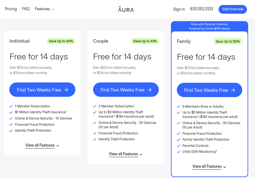 aura pricing