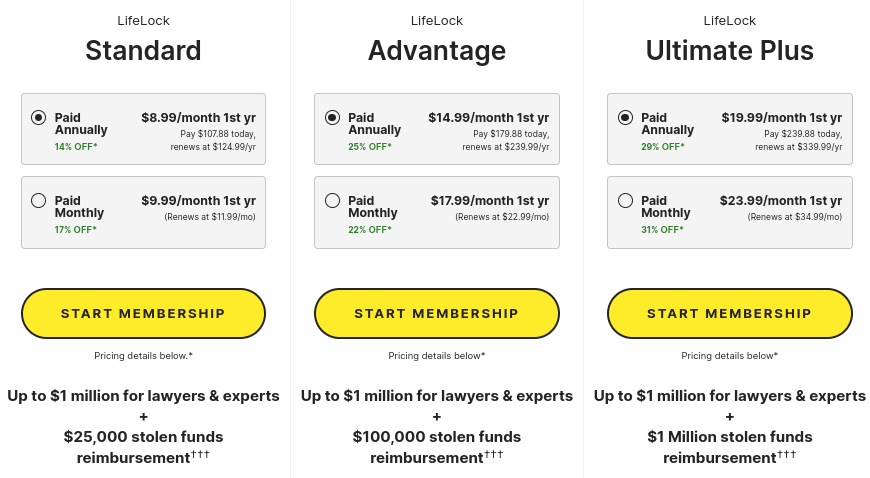 lifelock pricing